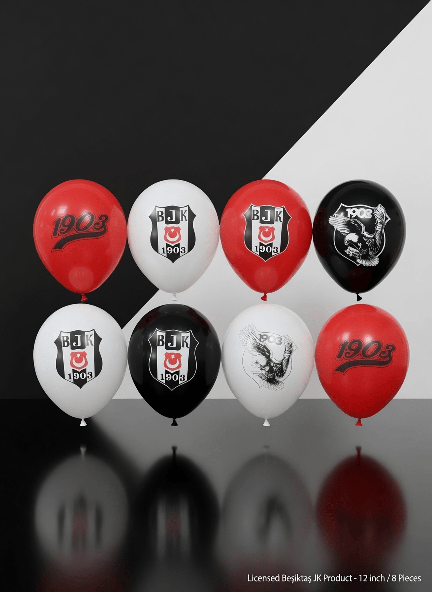 Balon Seti Beşiktaş lisanslı 12inç 8li paket