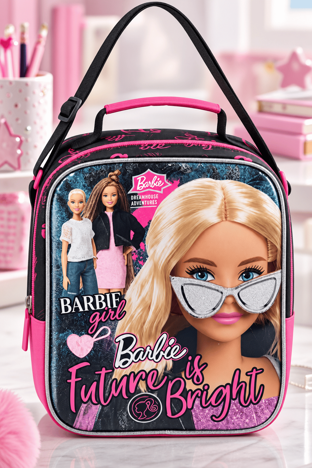 Barbie Beslenme Çantası Çocuk Öğrenci Okul Yemek Çantası Günlük Okul Kullanımı 25x20x10 cm