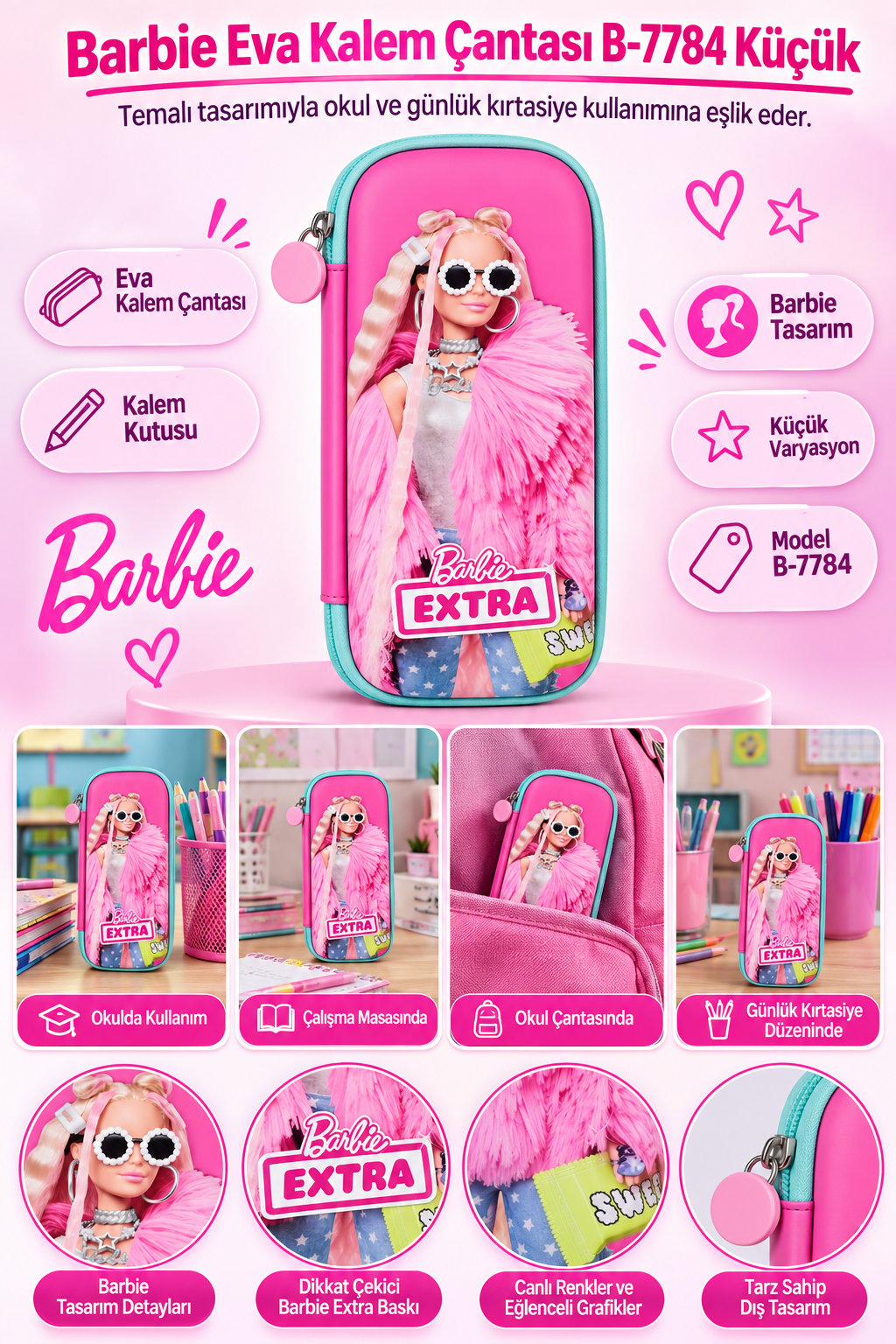 Barbie eva kalem çantası B-7784-KÜÇÜK