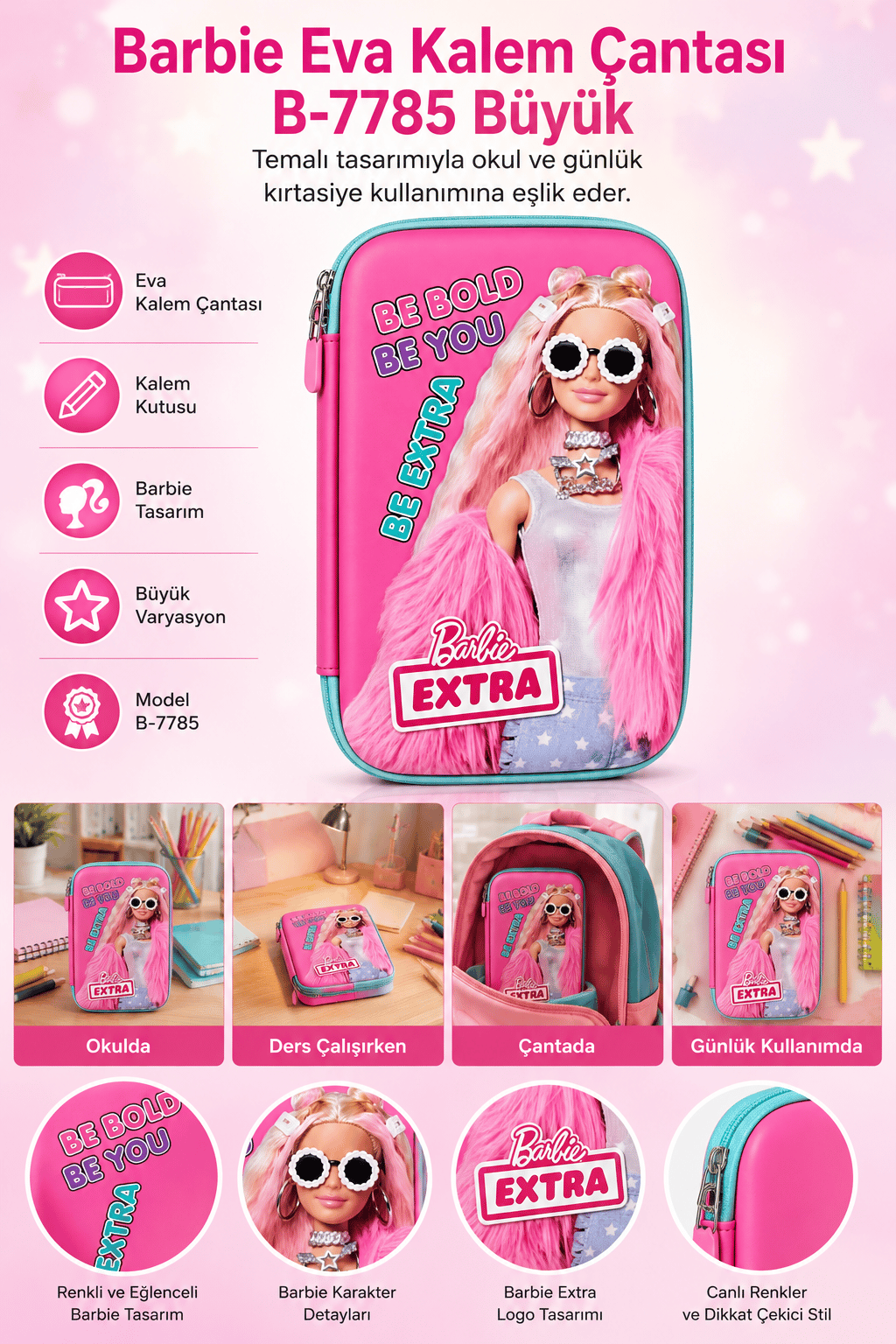 Barbie eva kalem çantası B-7785-BÜYÜK