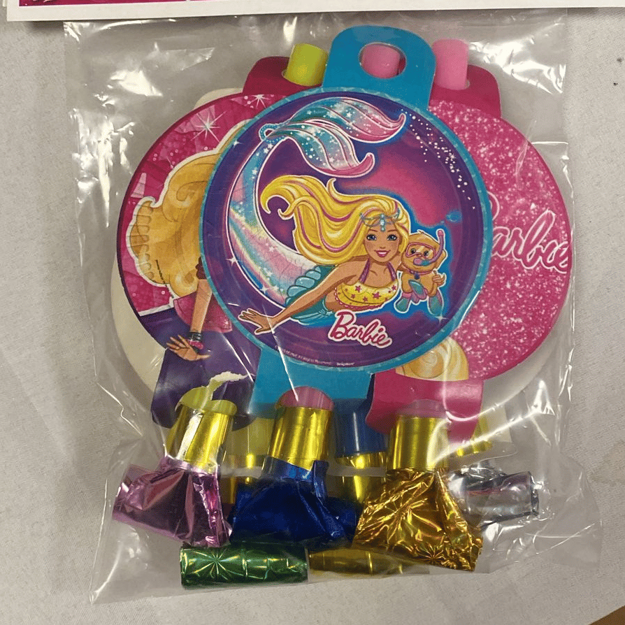 Barbie kaynana dili, parti düdüğü,(6lı paket) uzayan parti düdüğü,uzat çek düdük