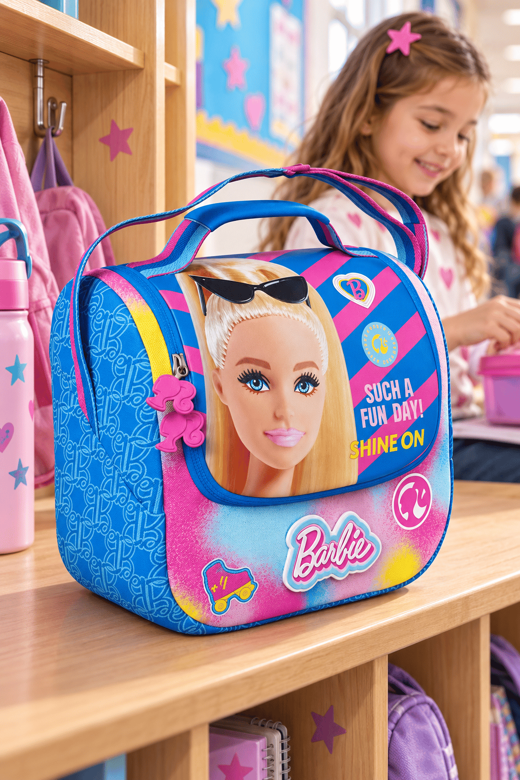 Barbie Termoslu Beslenme Çantası Çocuk Öğrenci Okul Yemek Çantası Günlük Kullanım 30x20x12 cm