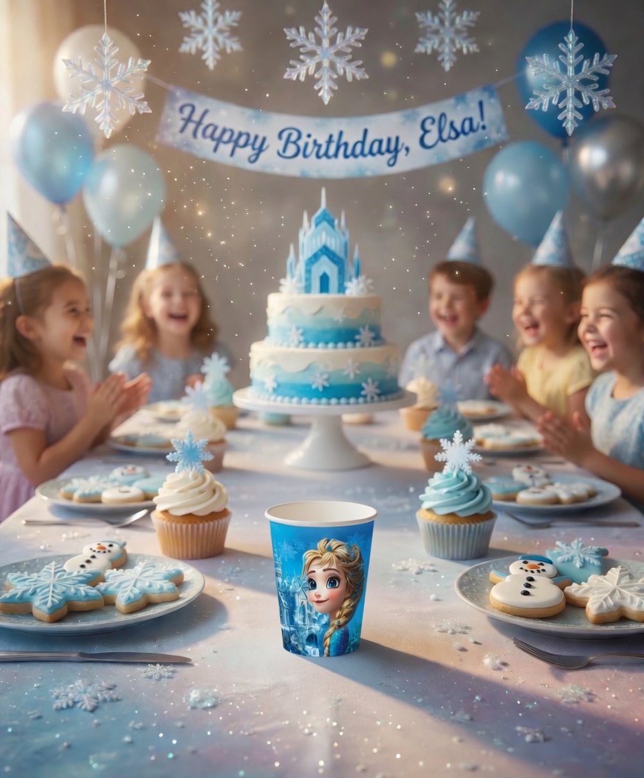 Bardak Karton Kar Prensesi 8 Parça- Frozen