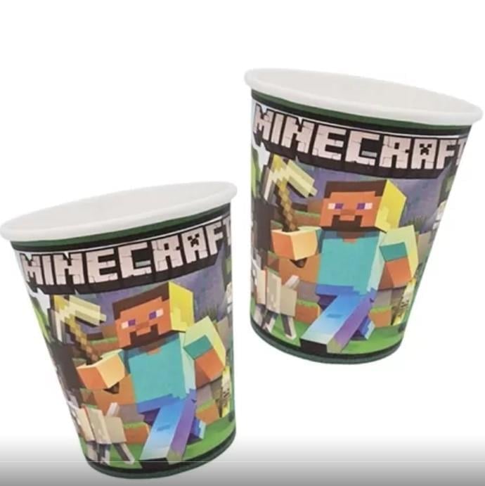 Bardak MİNECRAFT temalı 8 li paket karton bardak