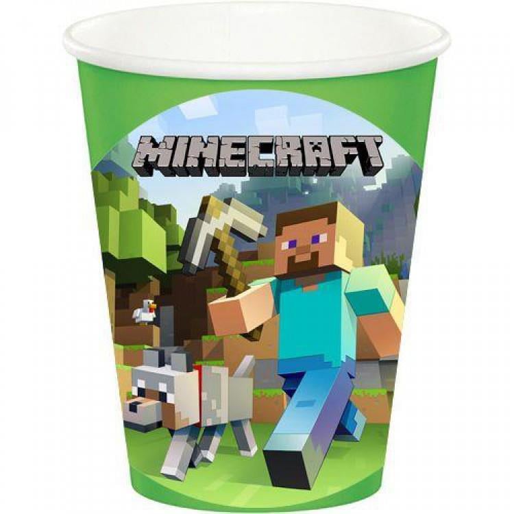 Bardak MİNECRAFT temalı 8 li paket karton bardak