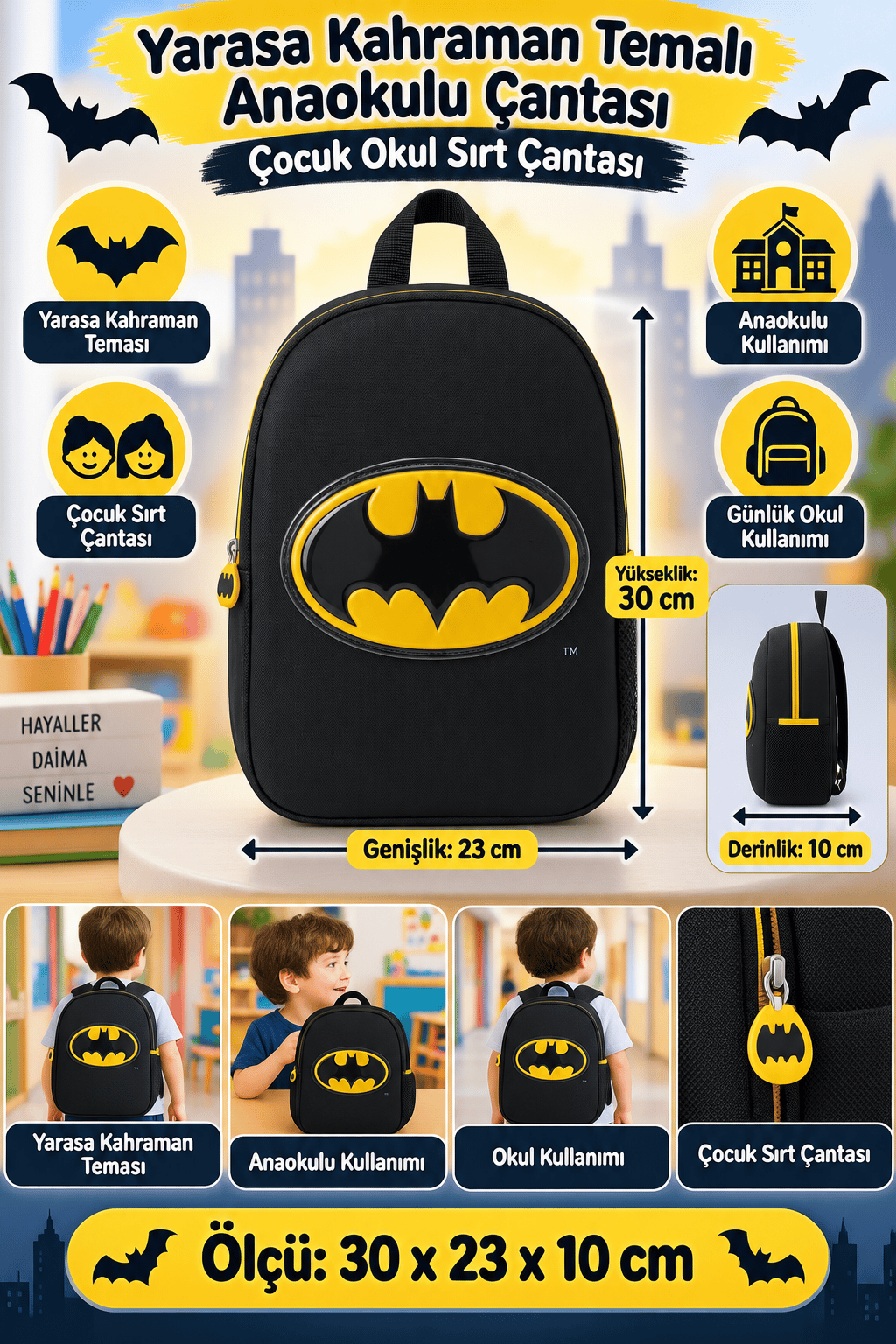 Batman Anaokulu Çantası 2295-9
