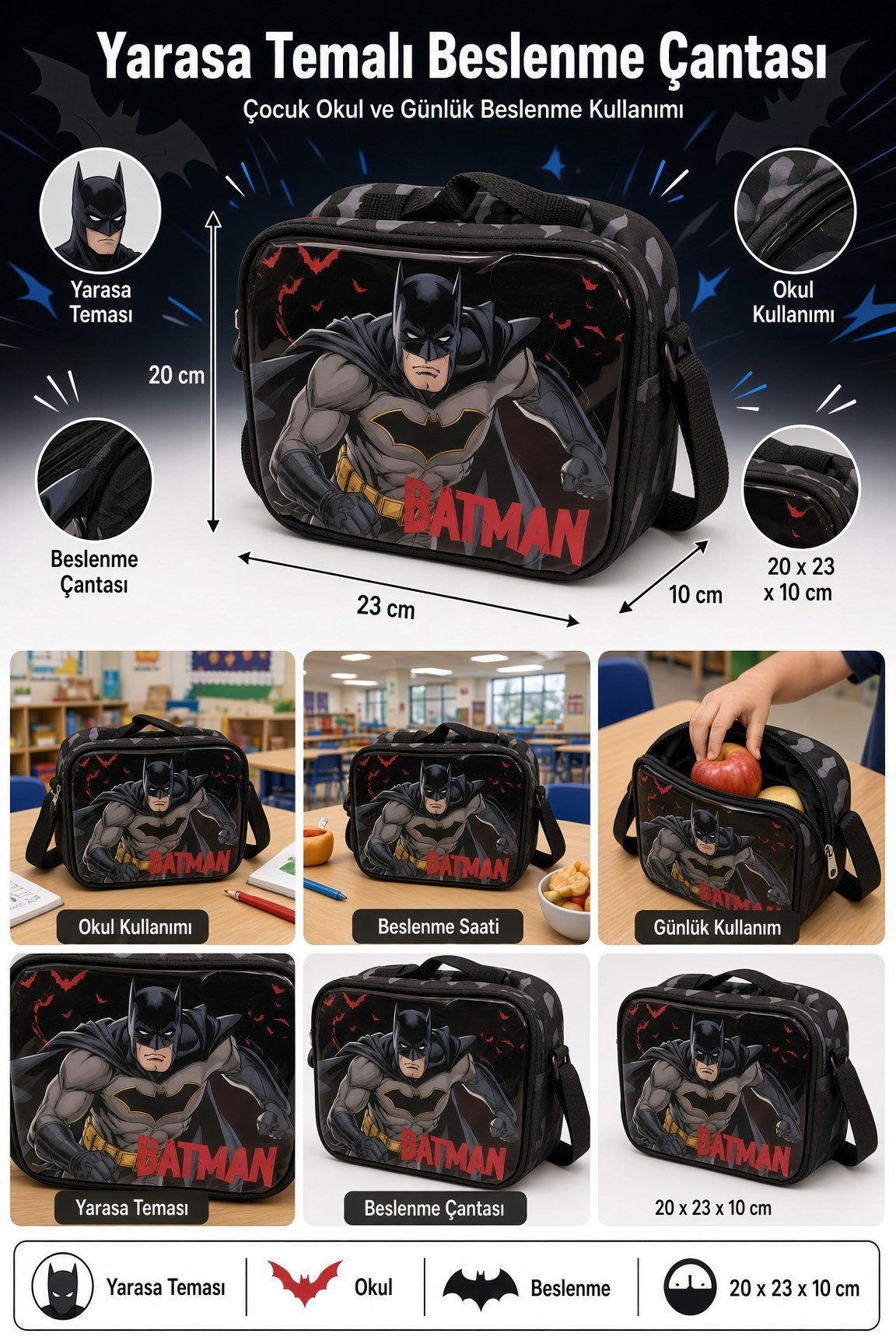 Batman Beslenme Çantası 2036-9