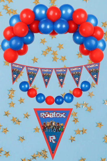 Bayrak Roblox Flama Üçgen Kırlangıç Bayrak 2m uzunluk Kalın Karton Doğum Günü Dekor Süsü