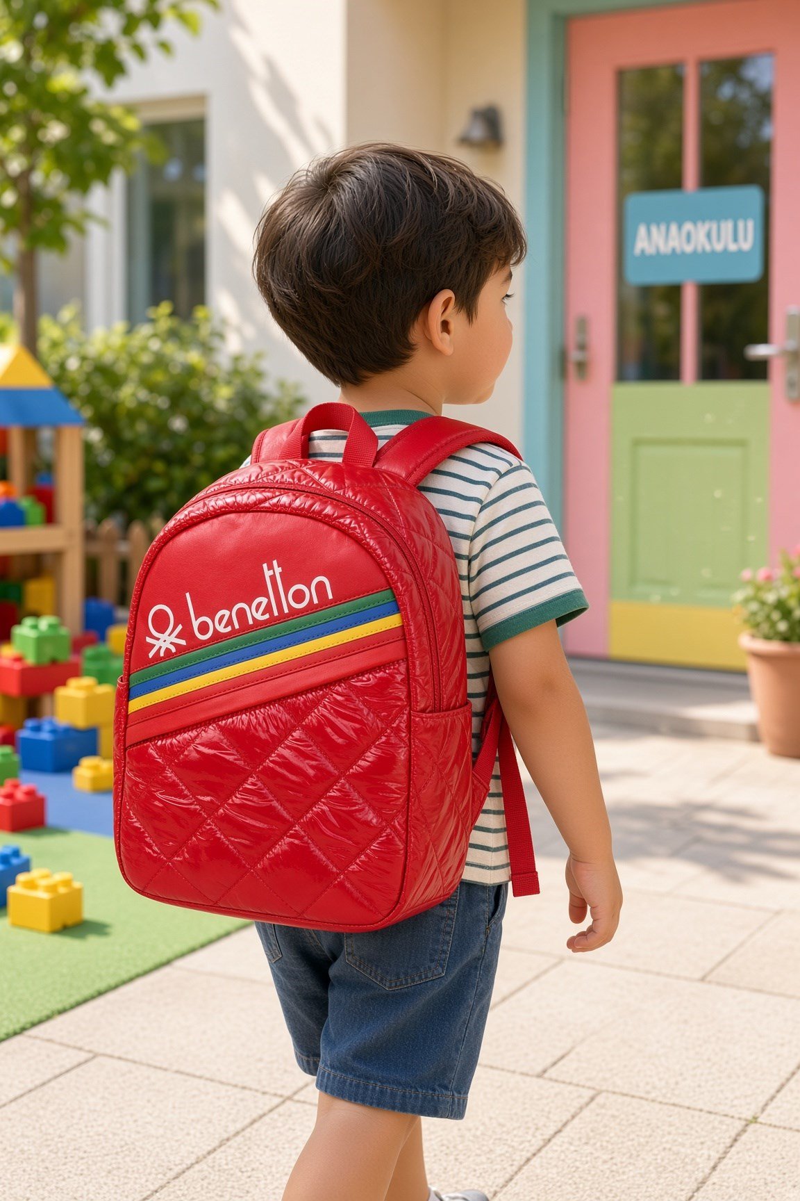 Benetton Anaokulu sırt çantası 70241 kırmızı