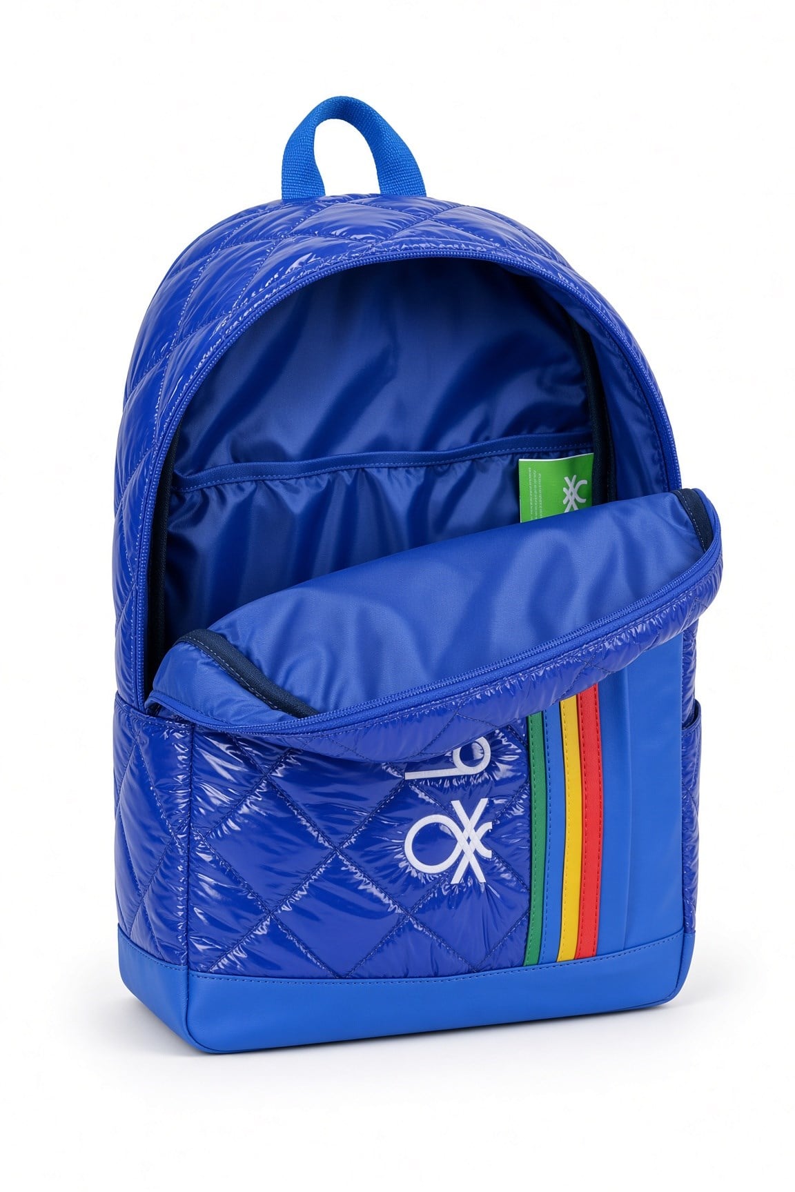 Benetton Saks Mavi İlkokul Çantası Çift Bölmeli Laptop Bölmeli Okul Sırt Çantası 43x30x17 cm