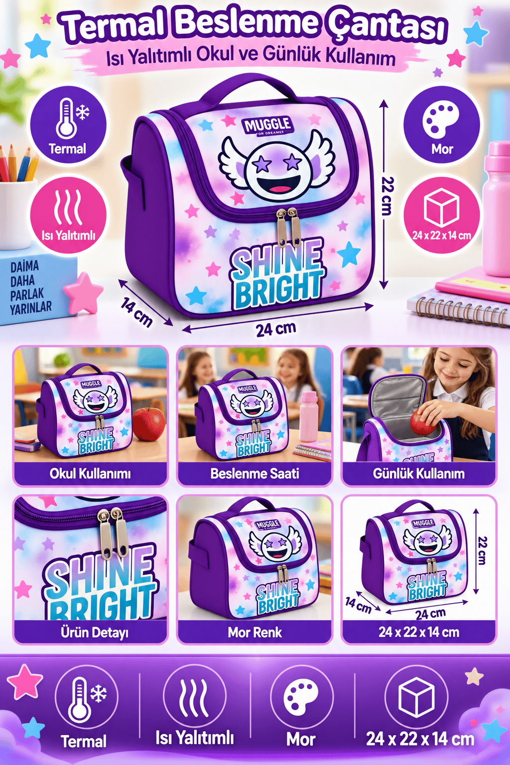 Beslen ÇantasıMUGGLE MU-9108 Shine Bright Koleks.
