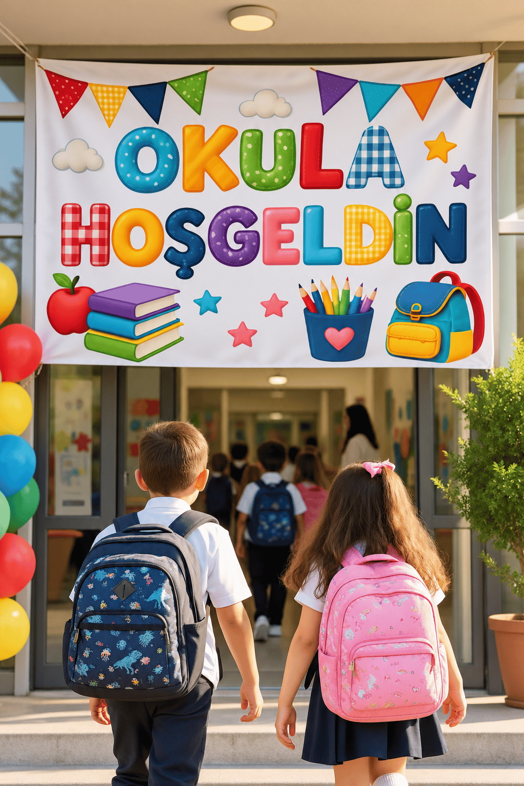 Bez Afiş Okula Hoşgeldin 150*100