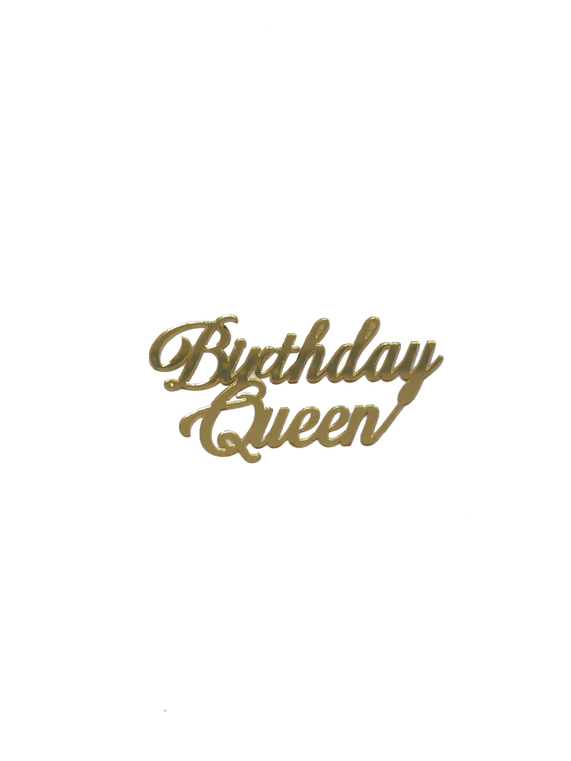 Birthday Queen Plexi Pasta Süsü Doğum Günü Cake Topper Parti Dekorasyonu