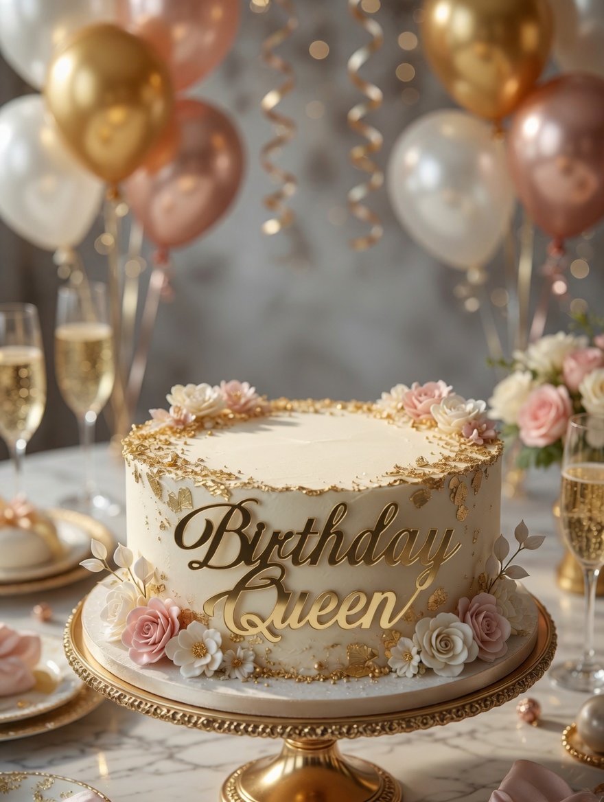 Birthday Queen Plexi Pasta Süsü Doğum Günü Cake Topper Parti Dekorasyonu