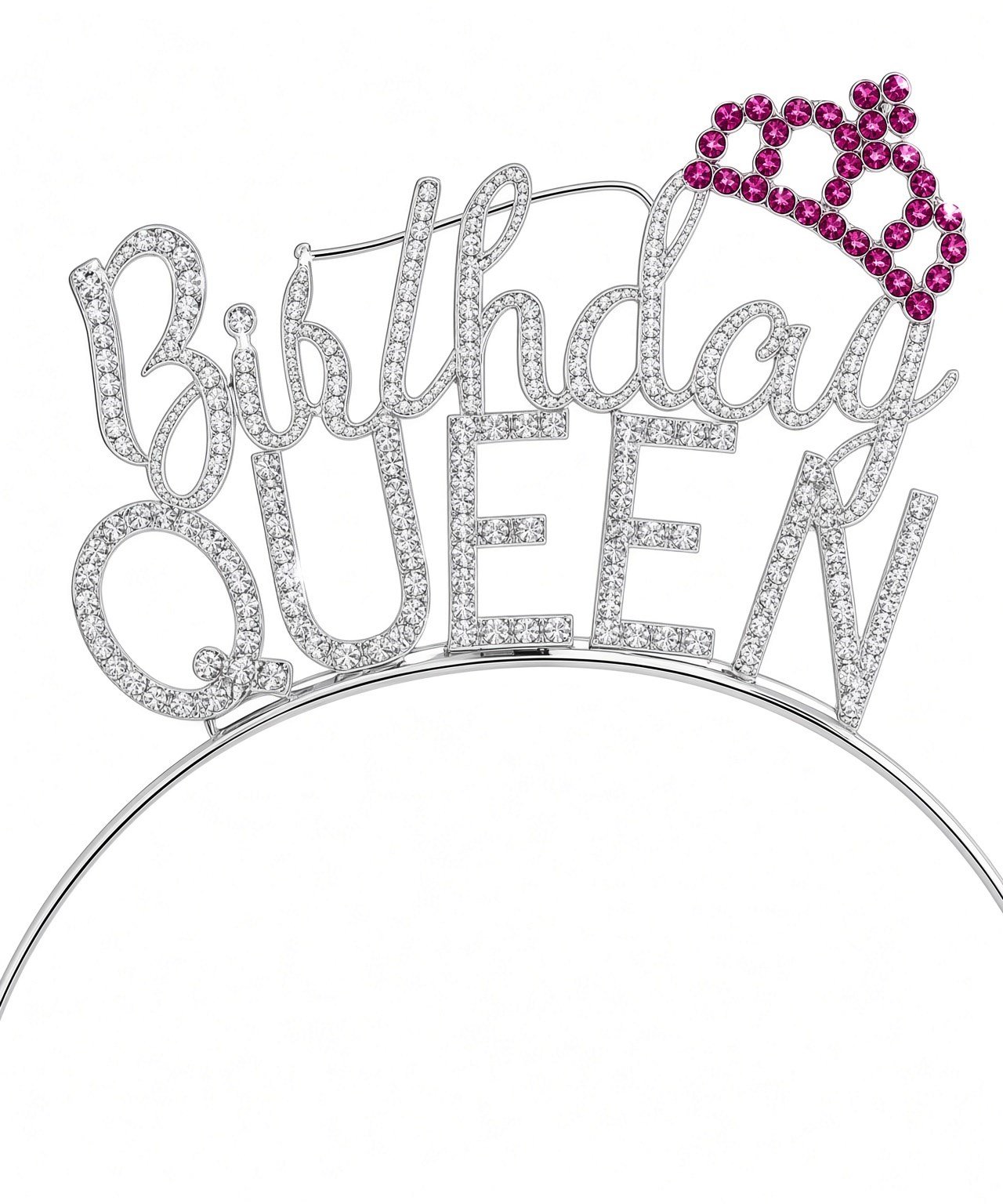 Birthday Queen Taç Metal Taşlı Rose Renk Doğum Günü Parti Tacı Kutlama ve Fotoğraf Aksesuarı