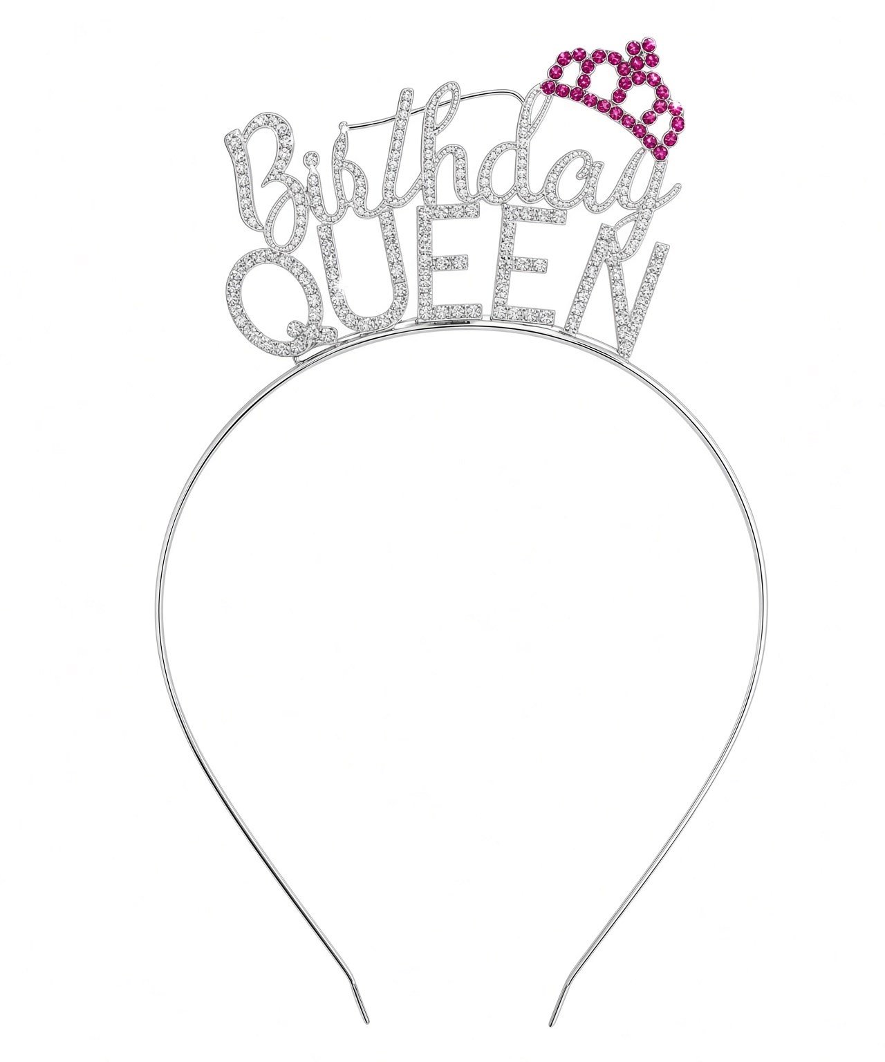 Birthday Queen Taç Metal Taşlı Rose Renk Doğum Günü Parti Tacı Kutlama ve Fotoğraf Aksesuarı