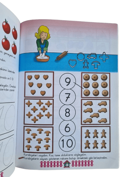 Bizim Sınıf Matematik 5-6 yaş okul öncesi Matematik eğitim ve aktivite kitabı (64 sf)