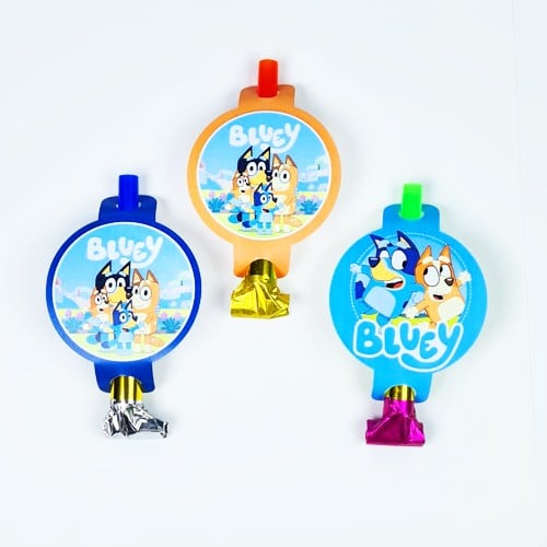 Bluey kaynana dili, parti düdüğü,(6lı paket) uzayan parti düdüğü,uzat çek düdük