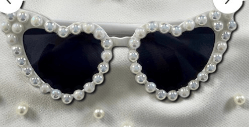 Bride Bekarlığa Veda Gelin Gözlüğü Kalp Şekinde incili beyaz göz
