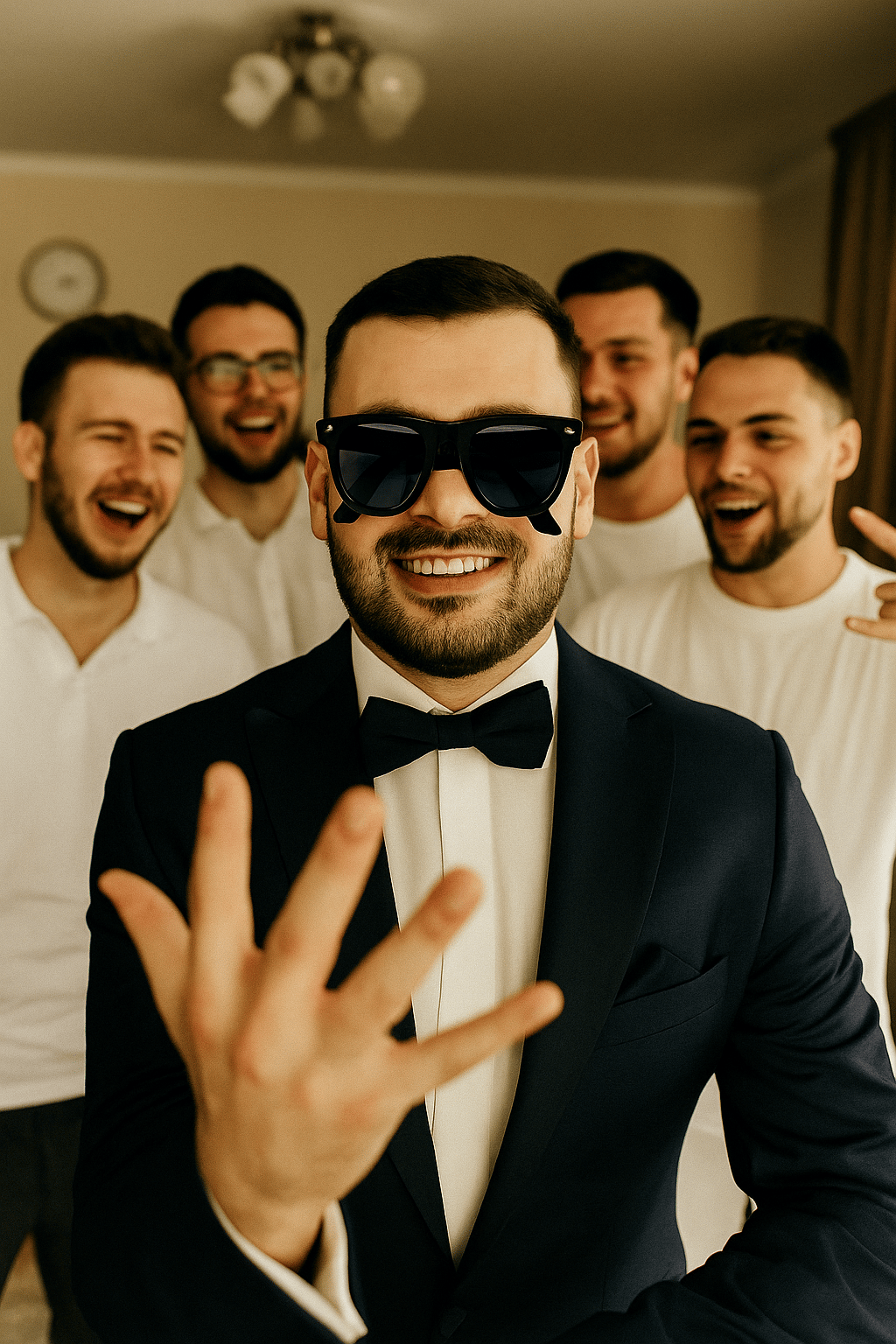 Bride Gözlük Damat Siyah Düz Kare Gözlük