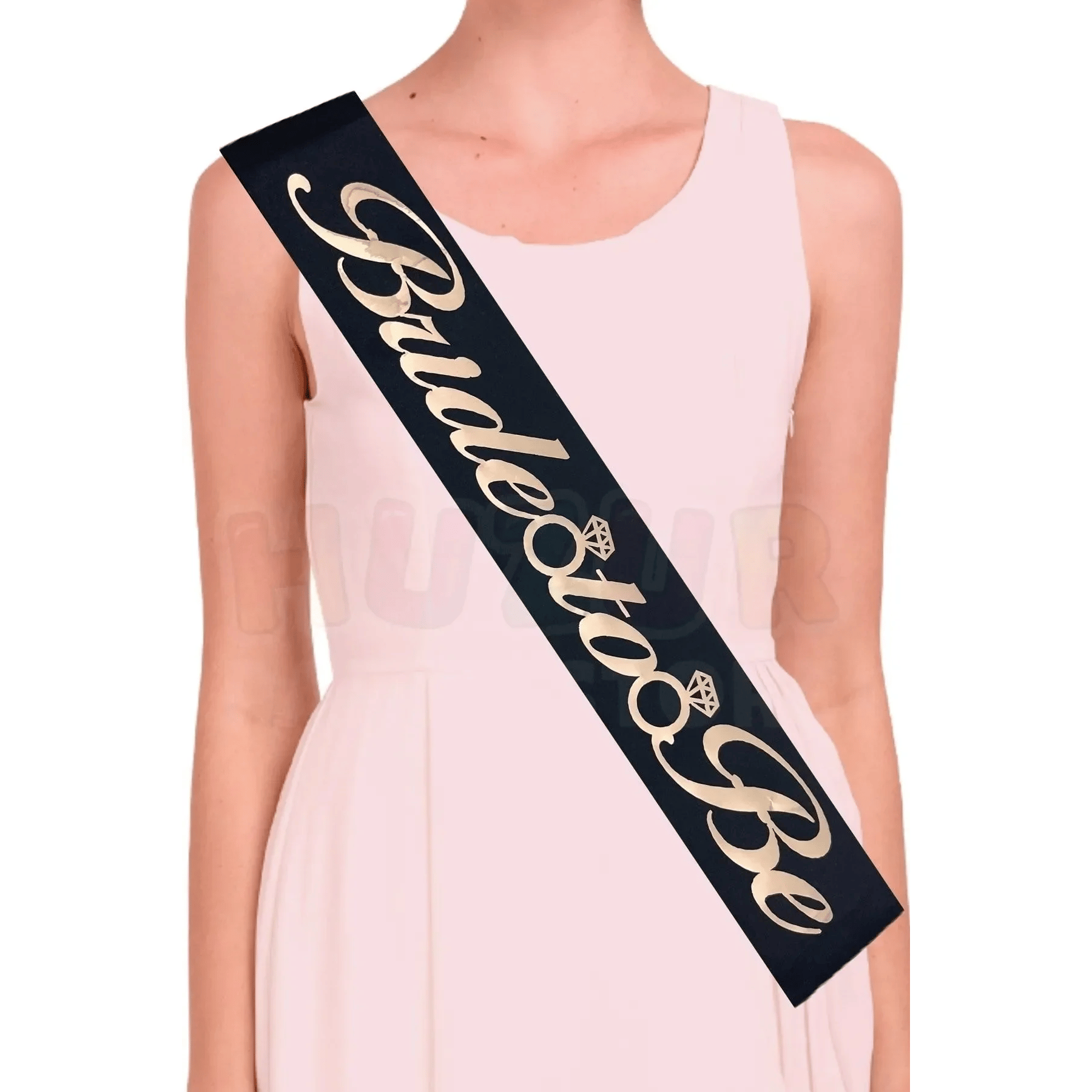 Bride To Be Bekarlığa Veda Kuşak Siyah saten Üstüne Yazı ROSE GOLD 