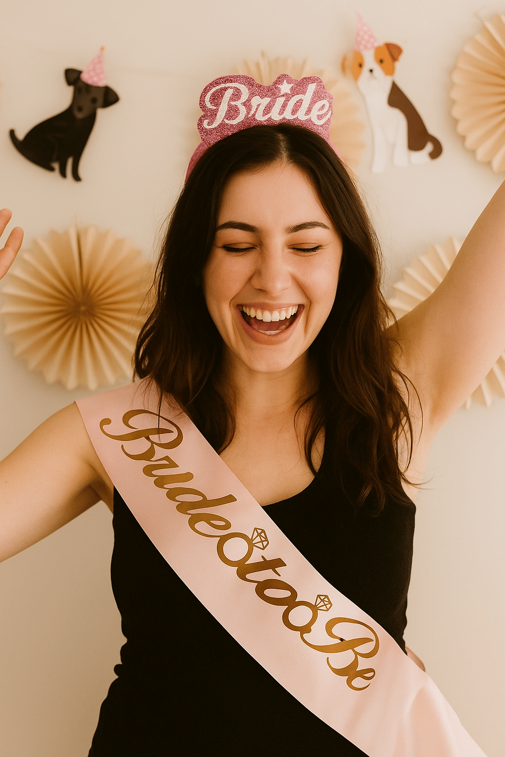 Bride To Be Bekarlığa Veda Partisi Kuşak saten somon rengi Altın varaklı yazı bekarlığa veda aksesuarı