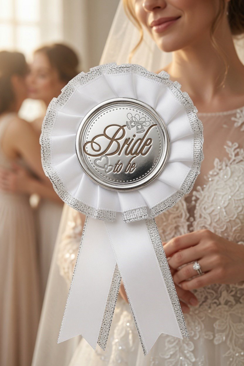 Bride Yaka Kokartı ortası metal rozet bride to be