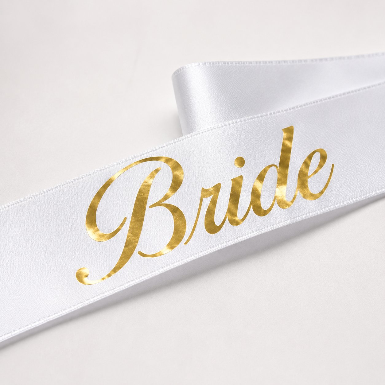 Bride yazılı Kuşak Beyaz üstü Altın yaldızlı