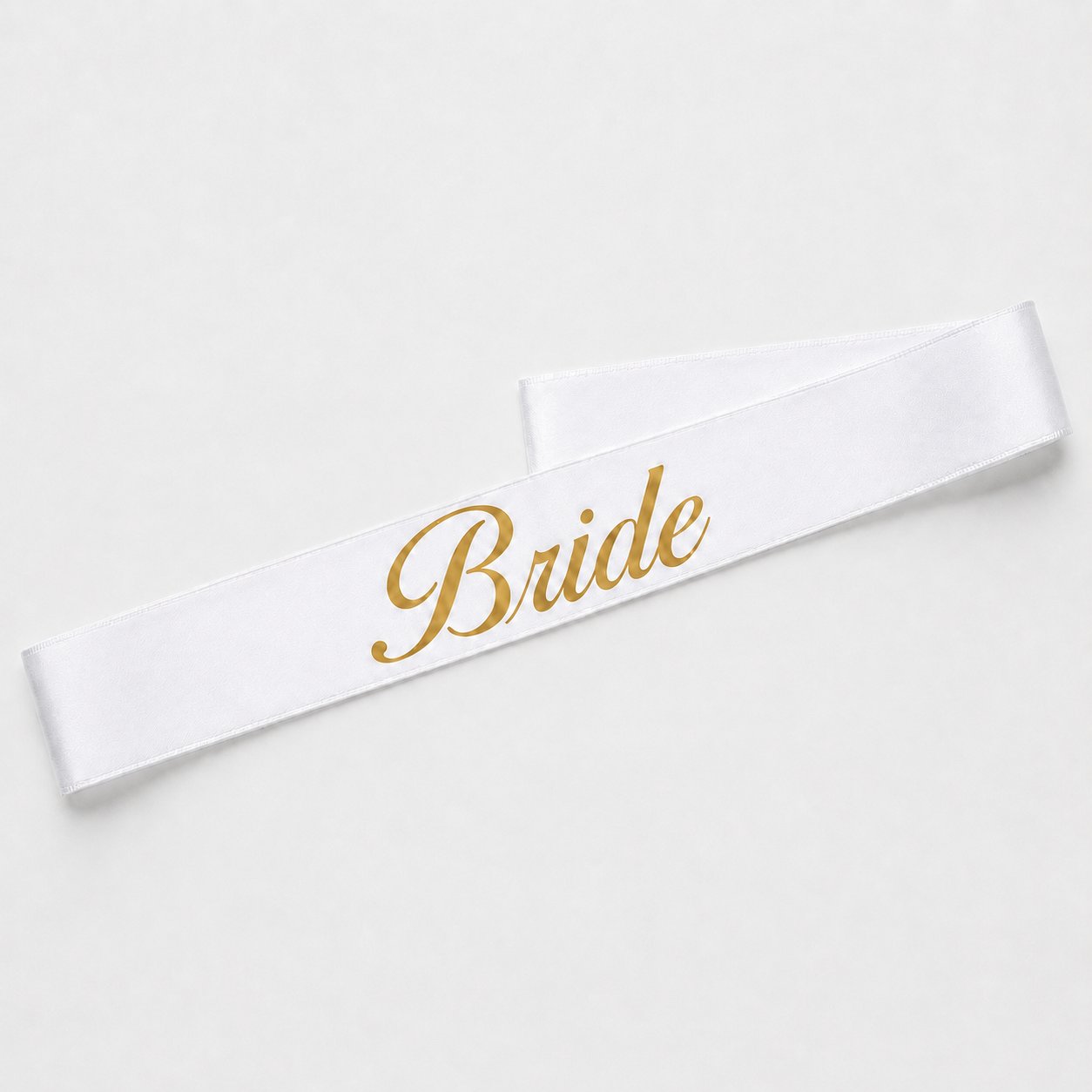 Bride yazılı Kuşak Beyaz üstü Altın yaldızlı