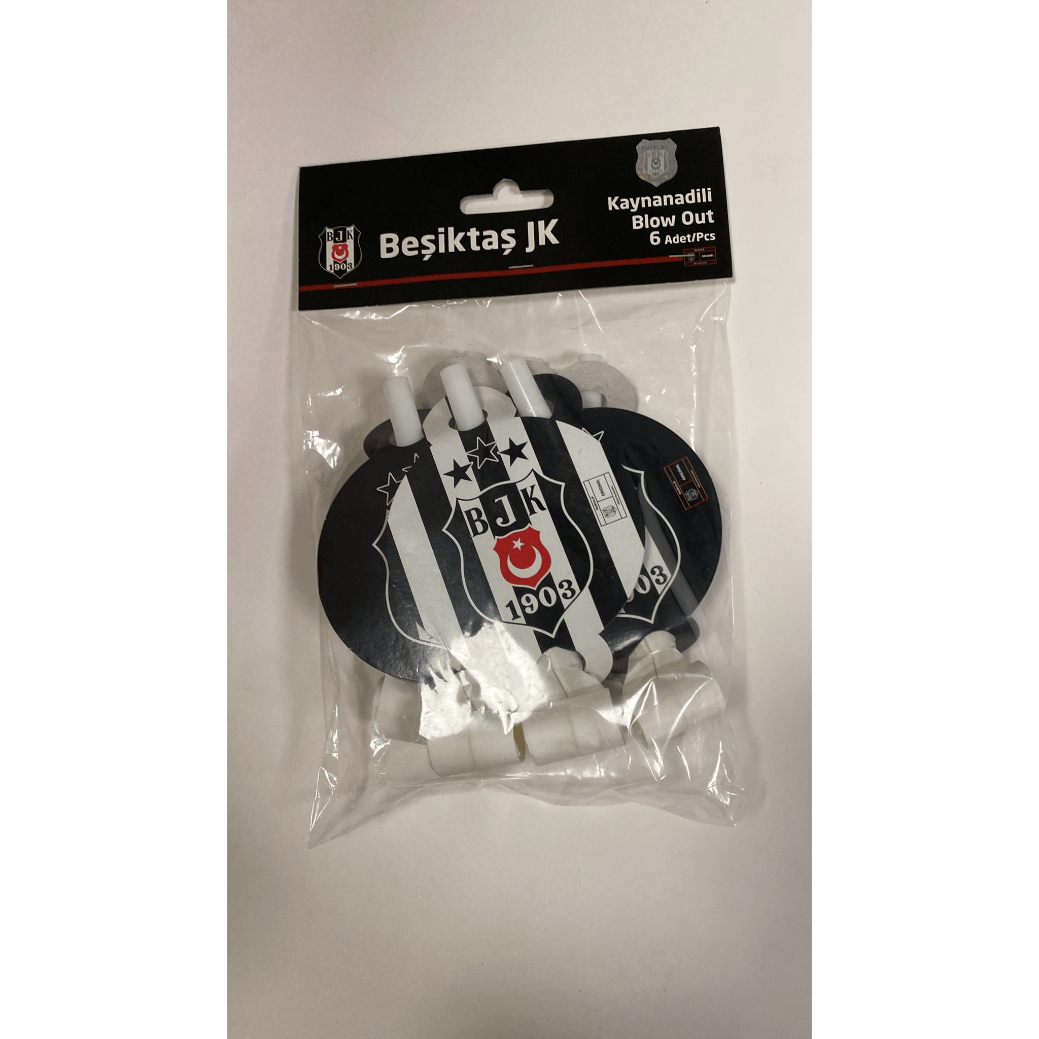 Bşiktaş temalı kaynana dili, parti düdüğü,(6lı paket) uzayan parti düdüğü,uzat çek düdük f