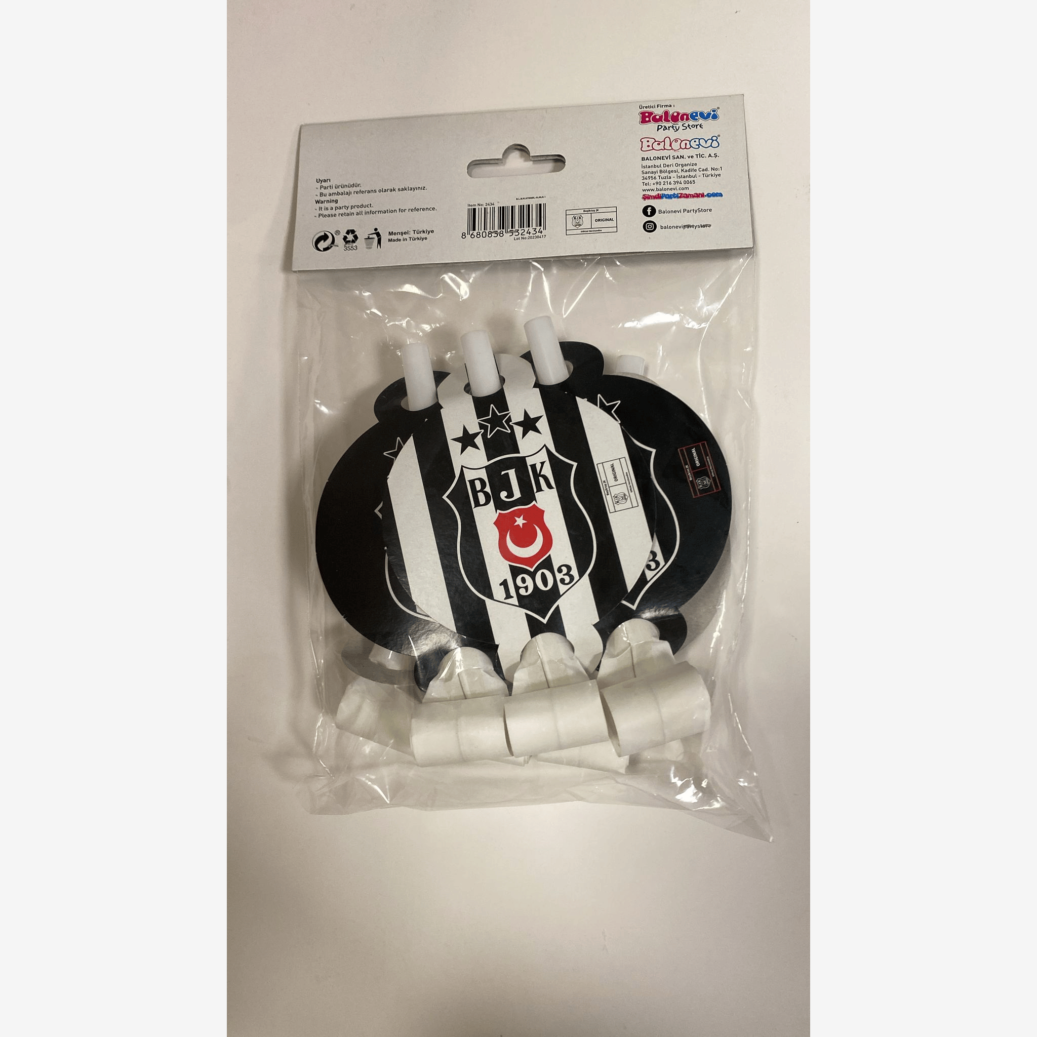 Bşiktaş temalı kaynana dili, parti düdüğü,(6lı paket) uzayan parti düdüğü,uzat çek düdük f