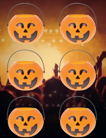 Cadılar Bayramı Halloween Bal Kabağı Mumluk 8 Cm 6lı şeker kovası Aksesuar