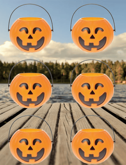 Cadılar Bayramı Halloween Bal Kabağı Mumluk 8 Cm 6lı şeker kovası Aksesuar