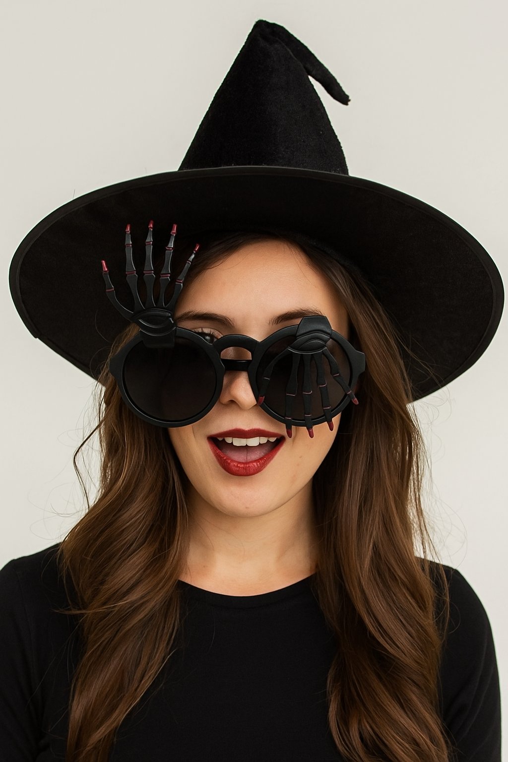 Cadılar Bayramı Halloween İskelet Parmaklı Temalı Siyah Parti Gözlüğü