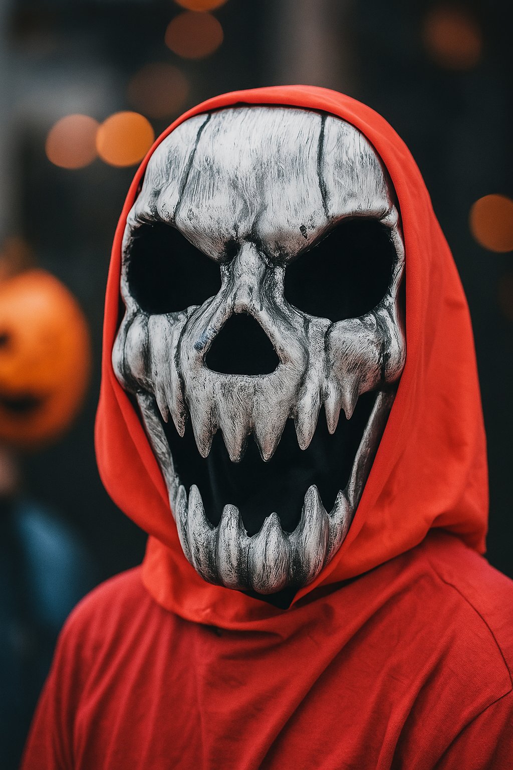 Cadılar Bayramı Halloween Maske Plastik İskelet gümüş arkası tüllü Korku Maskesi