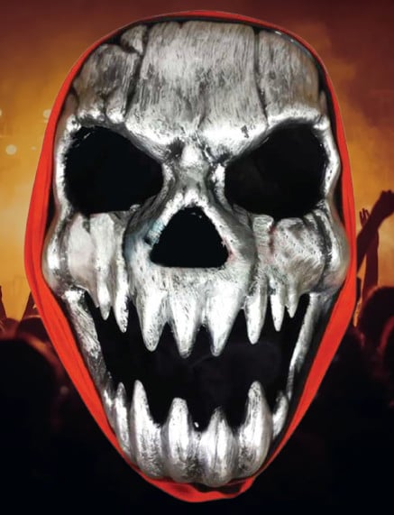Cadılar Bayramı Halloween Maske Plastik İskelet gümüş arkası tüllü Korku Maskesi