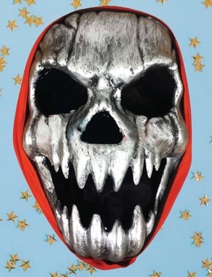 Cadılar Bayramı Halloween Maske Plastik İskelet gümüş arkası tüllü Korku Maskesi