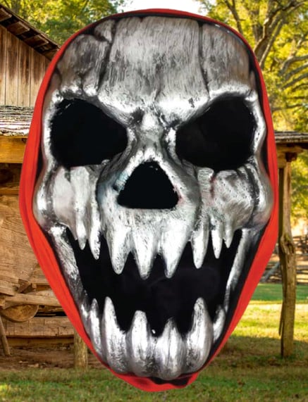 Cadılar Bayramı Halloween Maske Plastik İskelet gümüş arkası tüllü Korku Maskesi