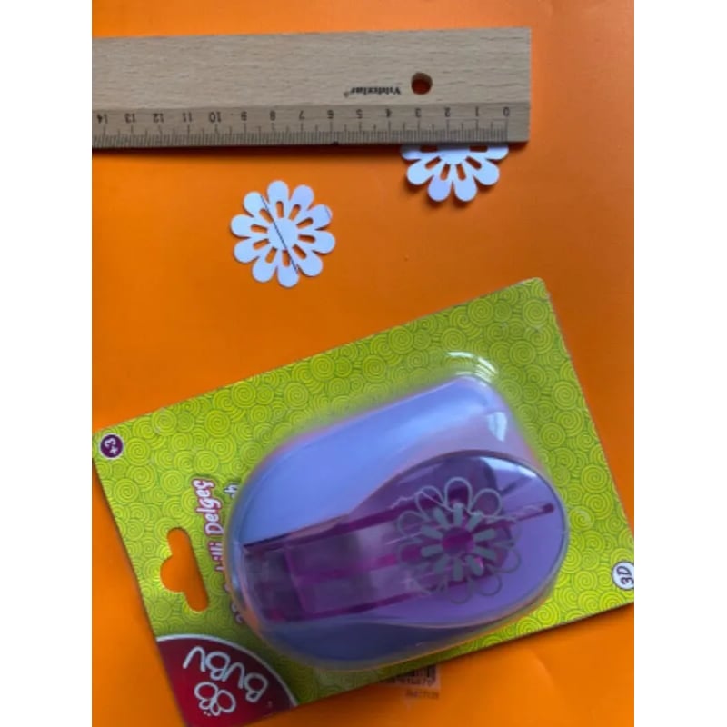 Çiçek desenli 3 boyutlu 3d şekilli delgeç, şekilli punç 3.7cm jumbo boy