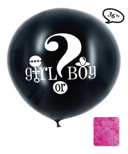 Cinsiyet Belirleme Balonu Konfetili PEMBE 36inç