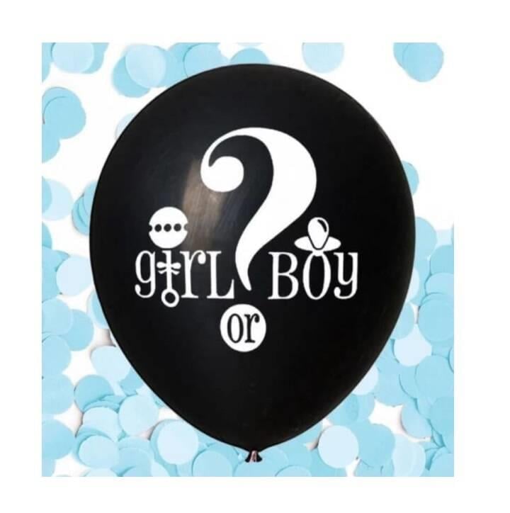 Cinsiyet Belirleme Balonu Mavi Konfetili Erkek 36 inç  95cm 