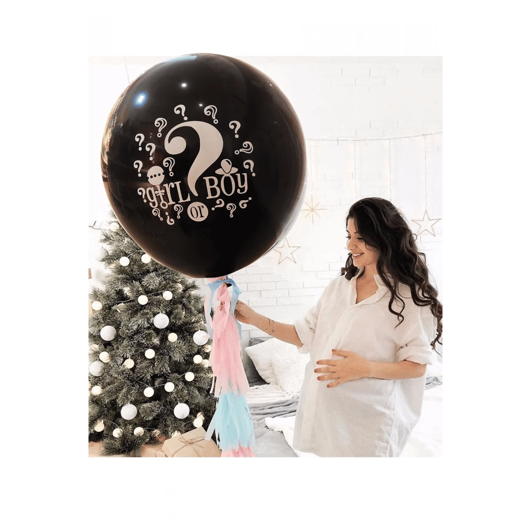 Cinsiyet Belirleme Balonu Mavi Konfetili Erkek 36 inç  95cm 