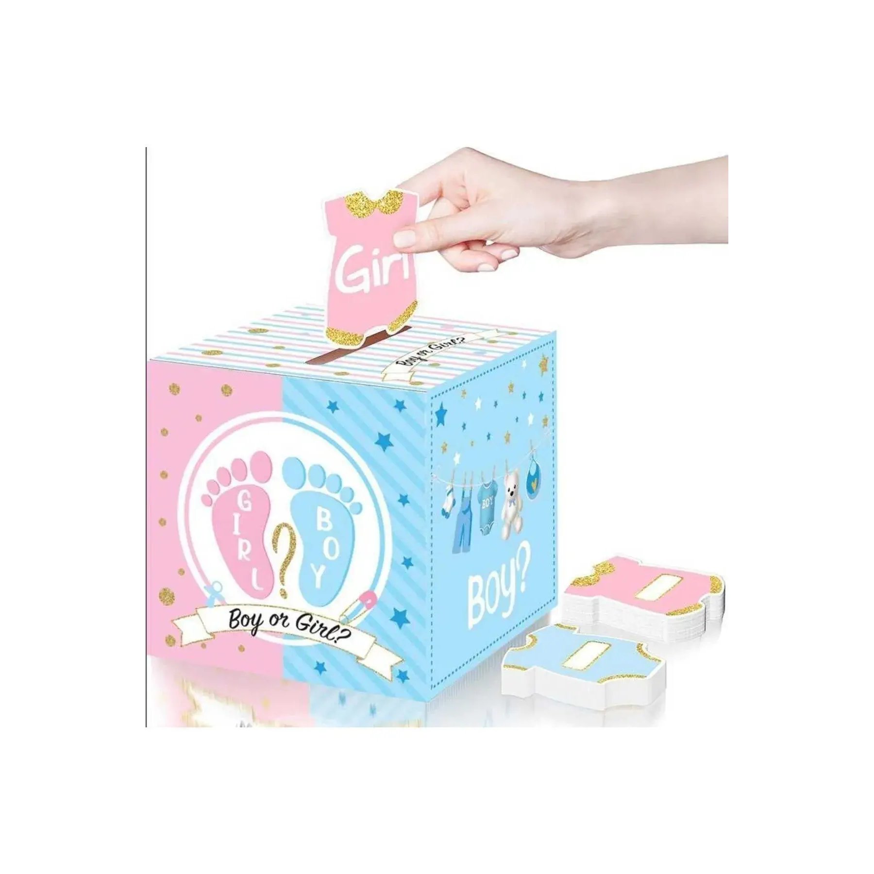 Cinsiyet Belirleme Partisi Bebek Cinsiyet Tahmin Kutusu 19*19 Cm Cinsiyet Partisi Organizasyon Süs