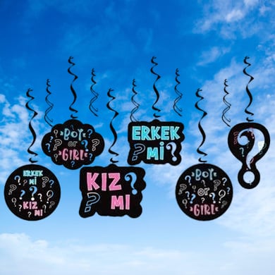 Cinsiyet Belirleme Sarkıt Süs 6 lı iyah zemim