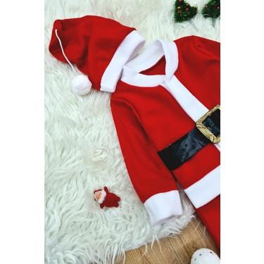Çocuk Noel Baba Kostüm 3-4 yaş şapkalı kemerli