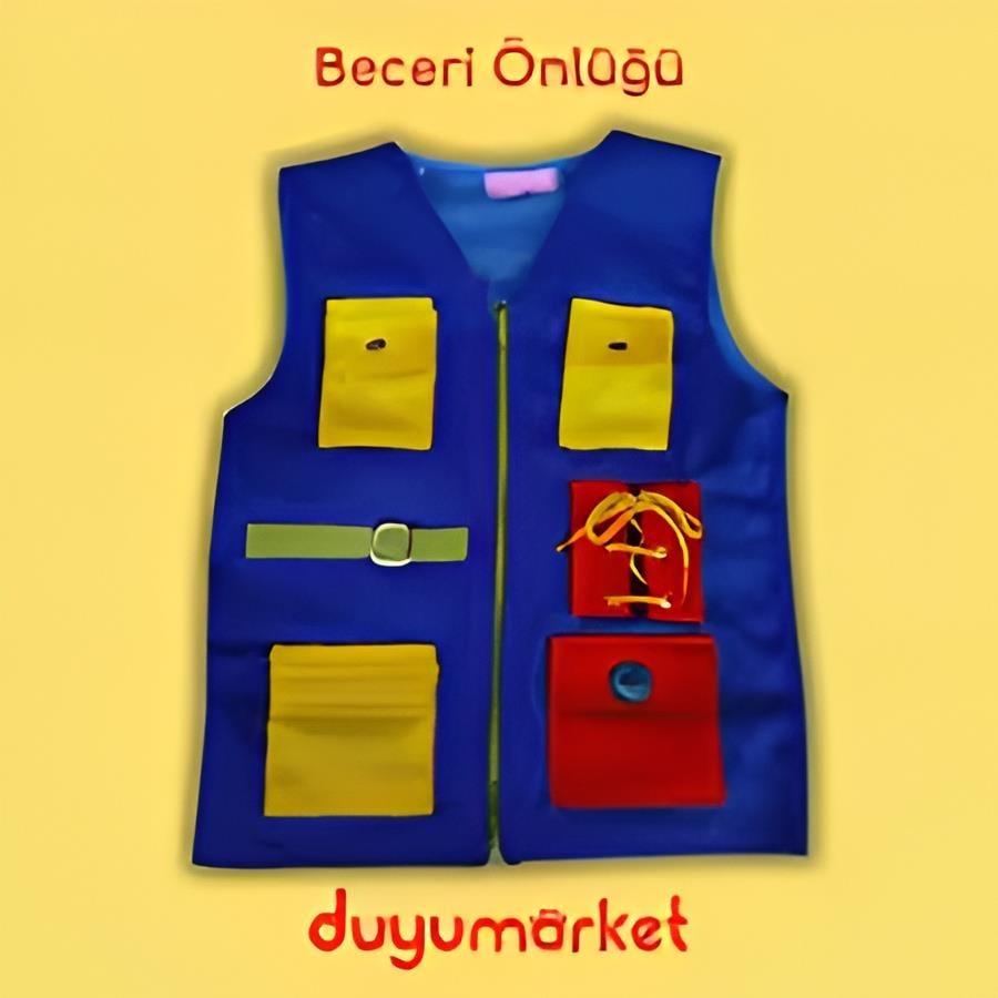 Çocuk Okul Öncesi Motor Beceri Önlüğü fermuar-düğme-çıtçıt-bağlama tokalı-cırtcırt  Aktivite Önlüğü