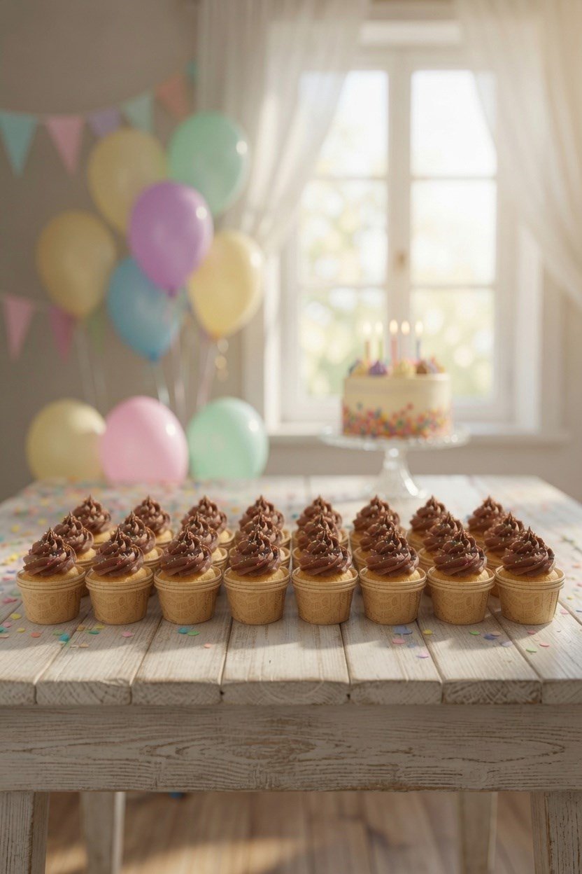 Cupcake Kapsülü 24lü Kraft Yazılı Lamineli Asetat Kutulu