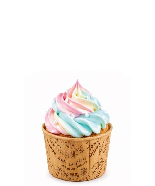 Cupcake Kapsülü 24lü Kraft Yazılı Lamineli Asetat Kutulu