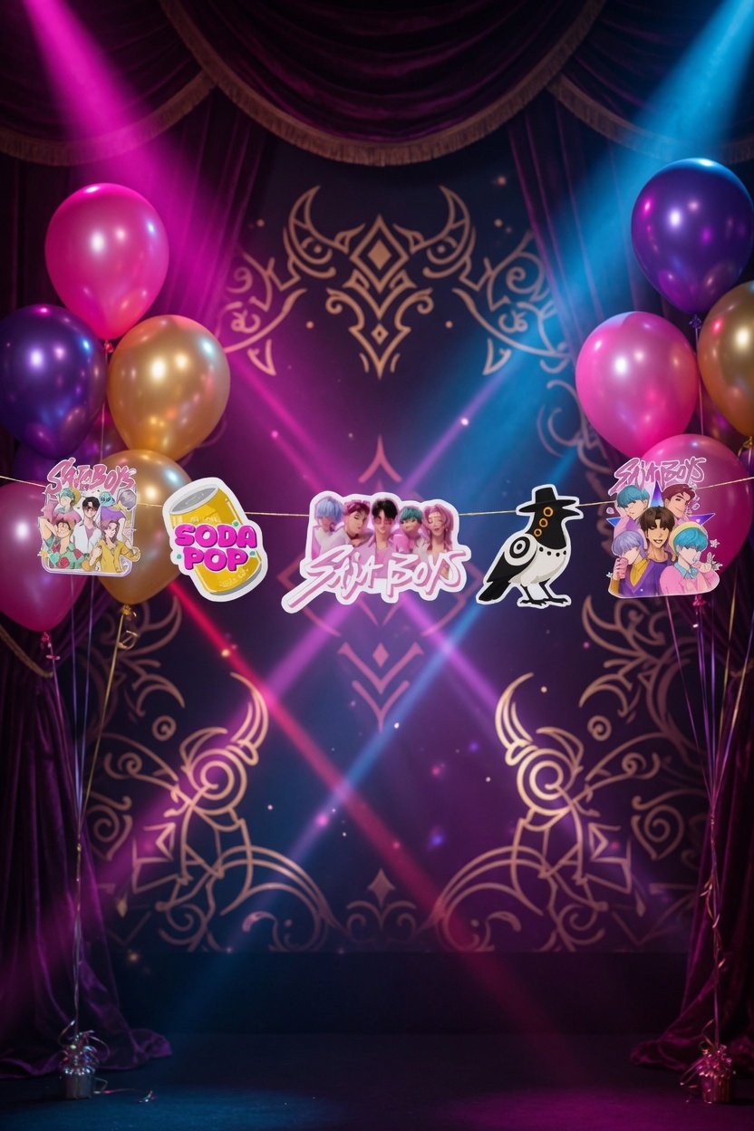 Dekoratif banner 170x16 cm K-POP SAJA BOYS