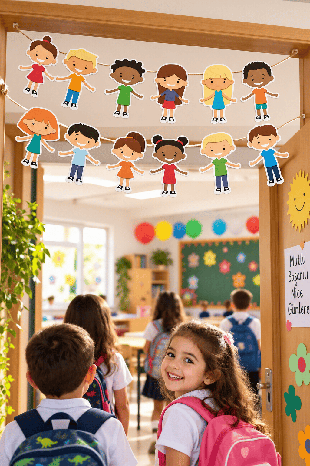 Dekoratif banner 23 NİSAN neşeli çocuklar 180x17